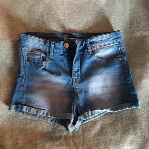 High rise denim shorts